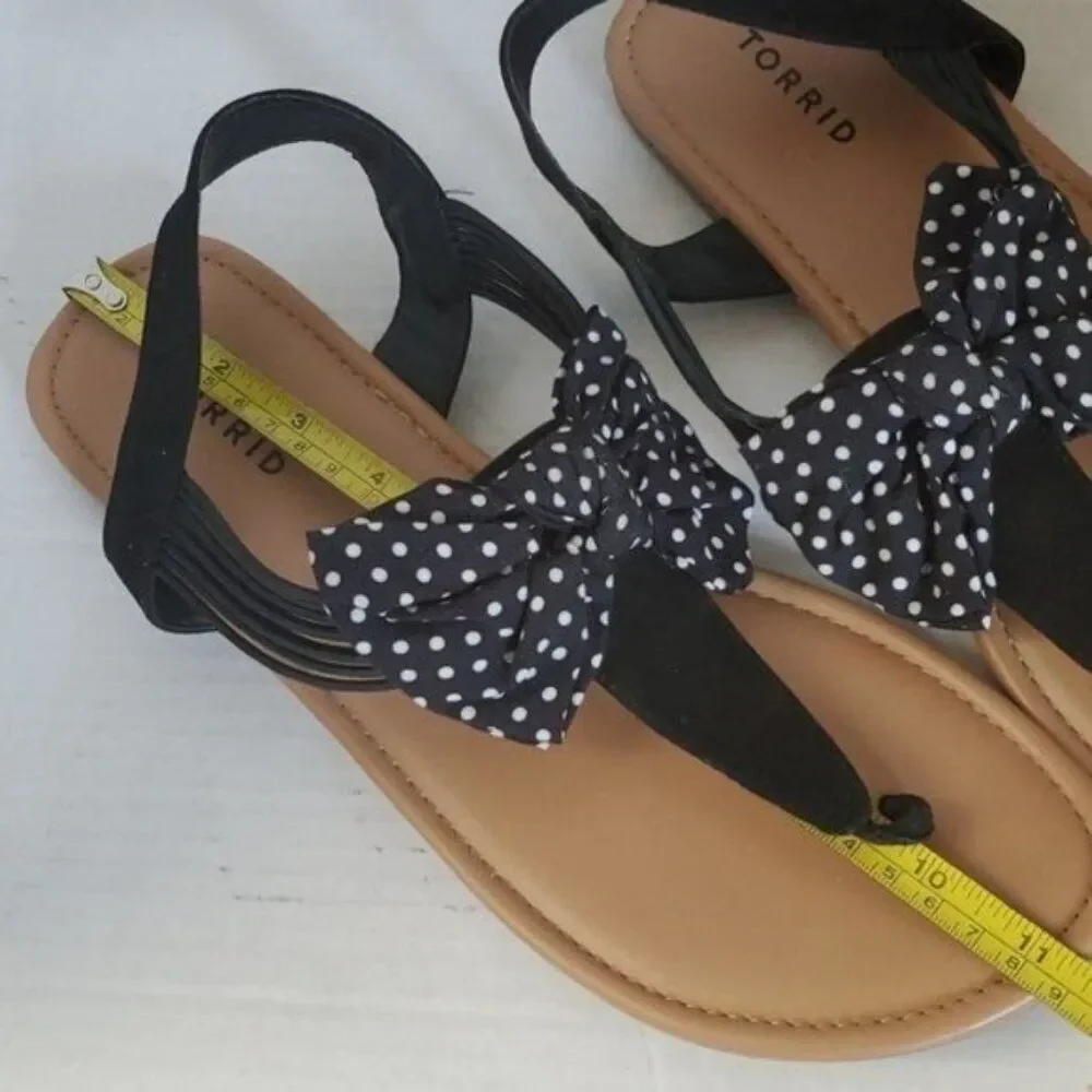 Torrid Sandals Shoes Flats Flip Flops Shoes BOW T STRAP Women's WOMAN'S 12WW
